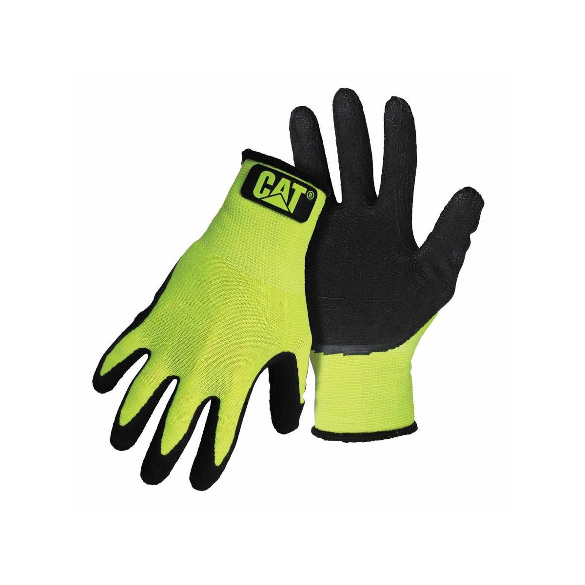 Gants latex haute visibilité Jaune/Noir - Caterpillar - Taille L