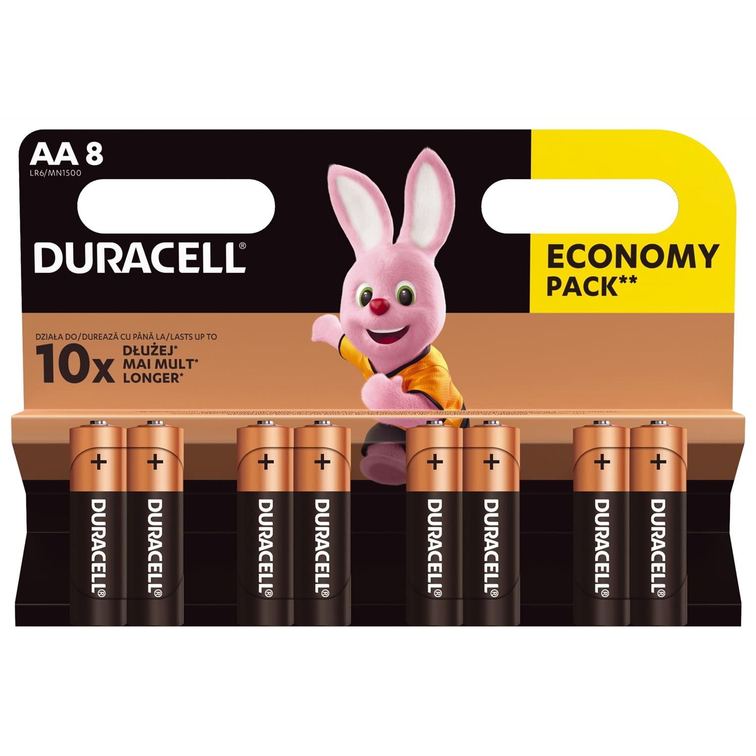 DURACELL Blister Eco de 8 Piles Alcalines AA MN1500 LR6 1,5V