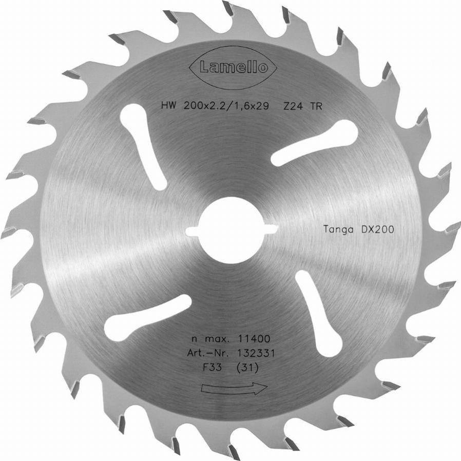 Lame de scie circulaire ø200 x 2.4 x 22 mm lamello - métal dur z24 - prof.68 mm - pour fenêtre bois - 132323