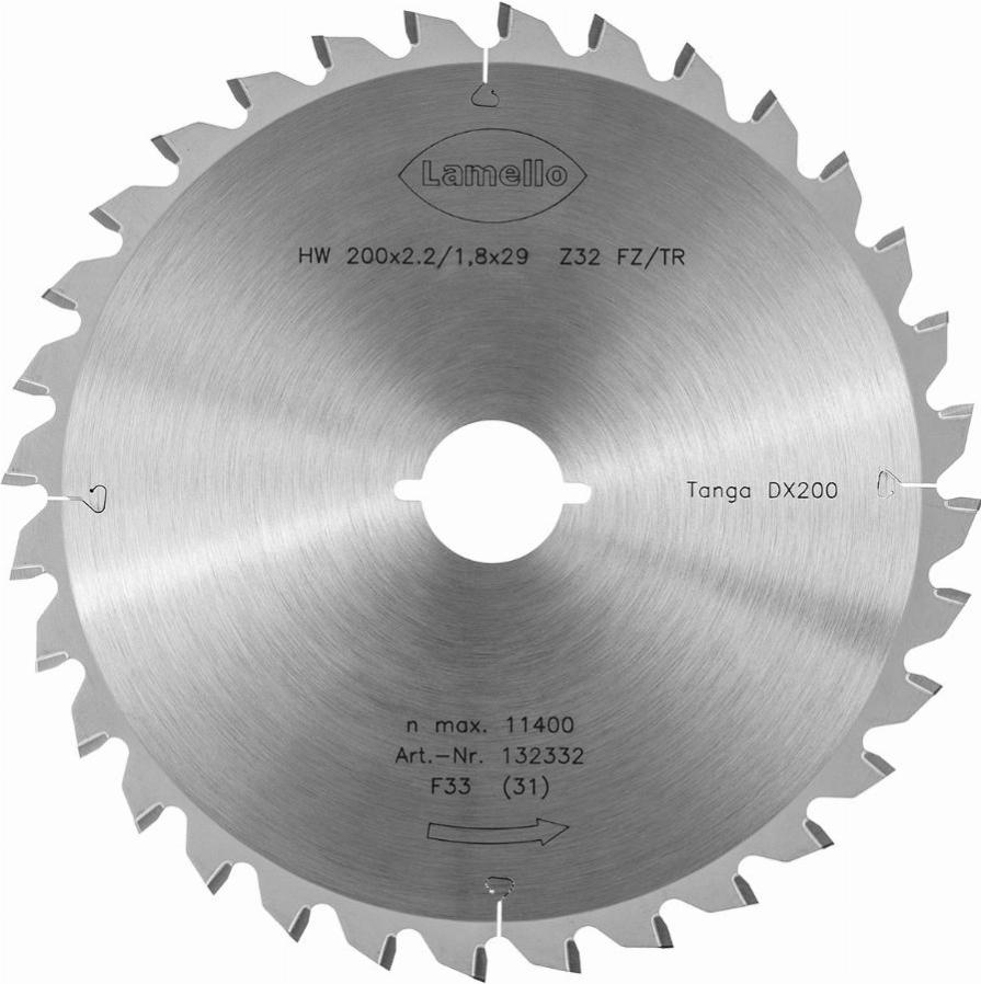 Lame de scie circulaire ø200 x 2.4 x 22 mm lamello - métal dur z32 - pour fenêtre aluminium - 01132324