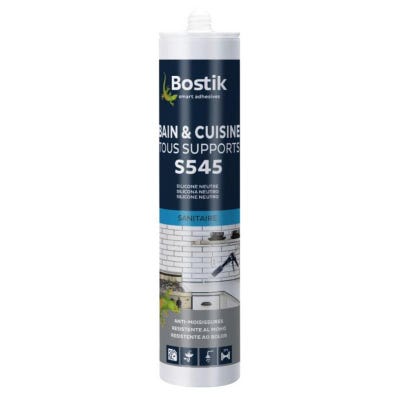 Mastic S545 Bain Cuisine Tous supports BOSTIK Gris Béton - 30615840