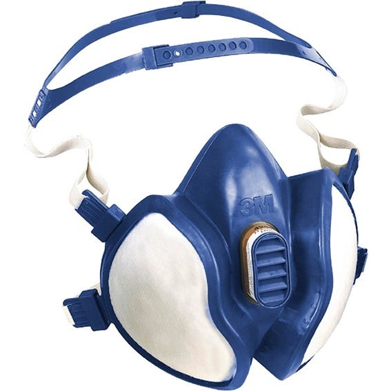 Demi-masque jetable à filtres intégrés série 4279+ ABEK1P3R vapeurs, gaz acides et ammoniac - 3M - 7100113103 3