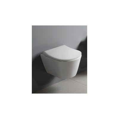 Geberit Pack WC bâti-support UP720 extra-plat + WC sans bride Lucco Avva, fixations invisibles + Plaque blanche (SLIM-Avva-B) 2