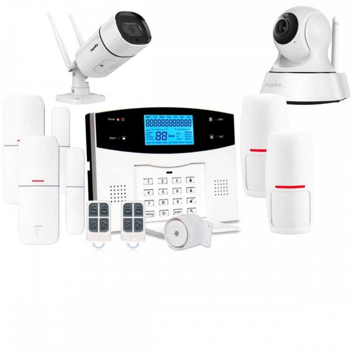 Kit Alarme maison connectée sans fil WIFI Box internet et GSM Belmon Smart Life et 2 caméra WIFI - Lifebox - KIT11 0