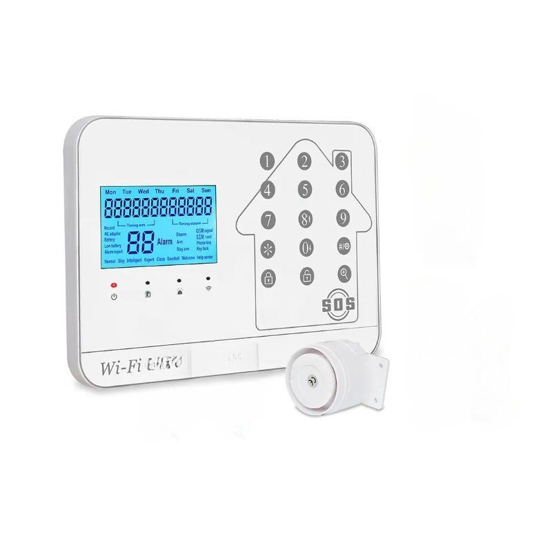 Kit alarme maison connectée sans fil wifi box internet et gsm futura blanche smart life et caméra wifi - lifebox - kit10 1