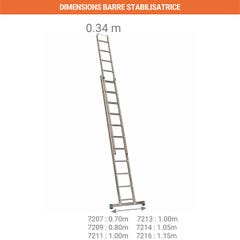 Echelle cage d'escalier 2x7 barreaux - Hauteur à atteindre 2.96m - 7207/060 4