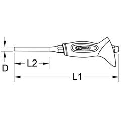 Chasse goupille bruni KS octogonal, 6 mm -Longueur 150 mm 4