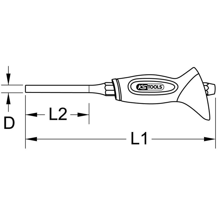 Chasse goupille bruni KS octogonal, 6 mm -Longueur 150 mm 4