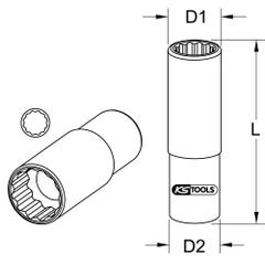 Douille pour injecteur 1/2", SW22 mm " 3