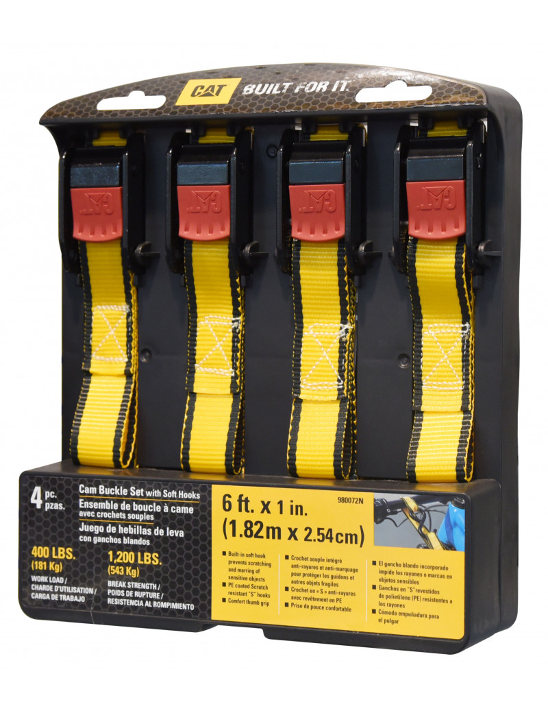 LOT DE 4 SANGLES CATERPILLAR AVEC CROCHETS