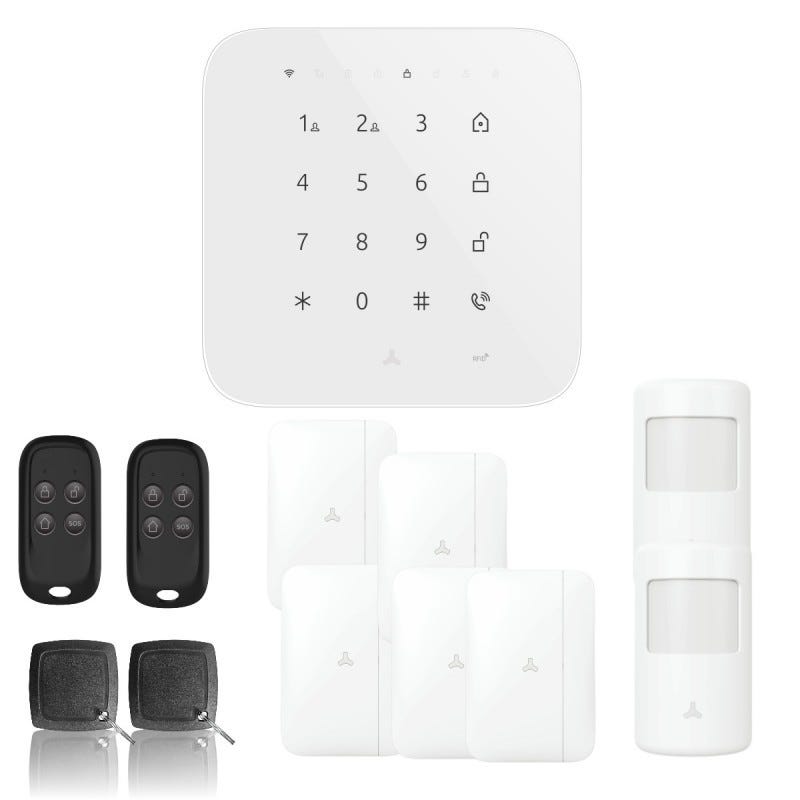 Alarme maison wifi et gsm 4g sans fil connectée casa- kit 6 0