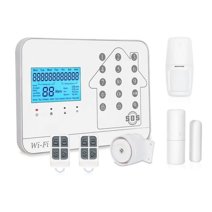 Kit alarme maison connectée sans fil wifi box internet et gsm futura blanche smart life- lifebox - kit5 3