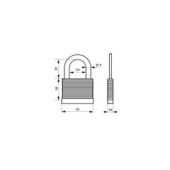 THIRARD - Cadenas à clé Slice, acier, intérieur, anse acier, 50mm, 2 clés 1