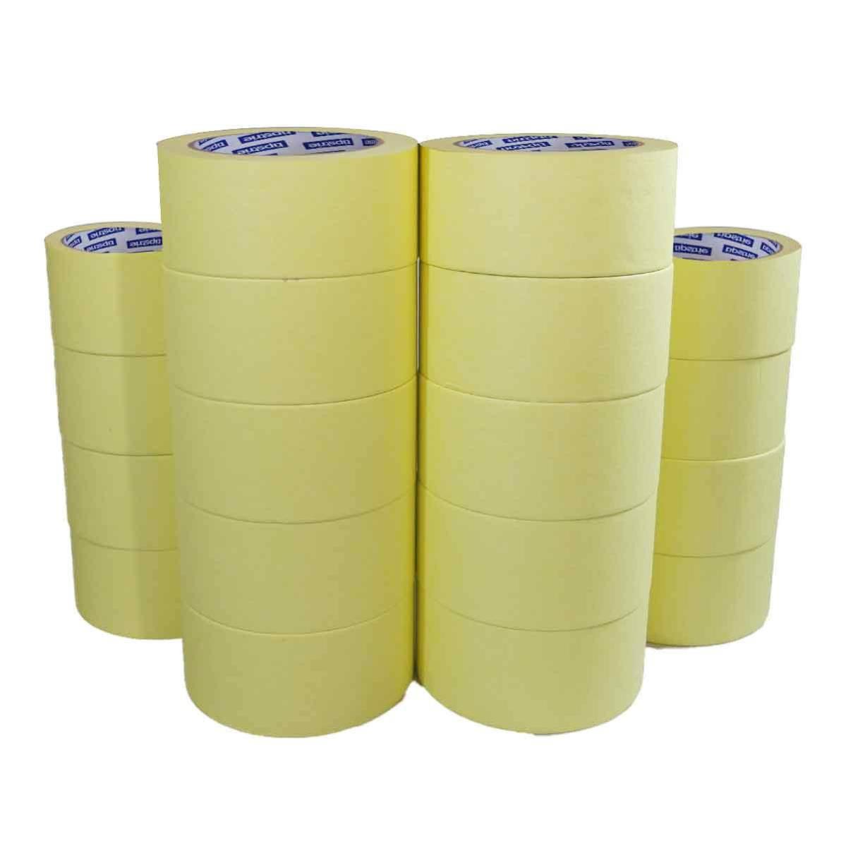 Ruban adhésif de masquage jaune jusqu'à 80° - rouleau adhésif 50 mm x 50 m pour la peinture - Carton de 18 rouleaux