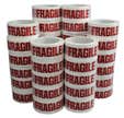 Ruban adhésif d'emballage 28µ blanc imprimé "FRAGILE" en rouge - rouleau adhésif d'expédition 50 mm x 100 m - Carton de 36