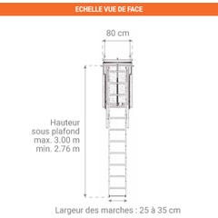 Escalier escamotable électrique: ouverture du plafond de 80x100cm - ELEC80/100-300 2