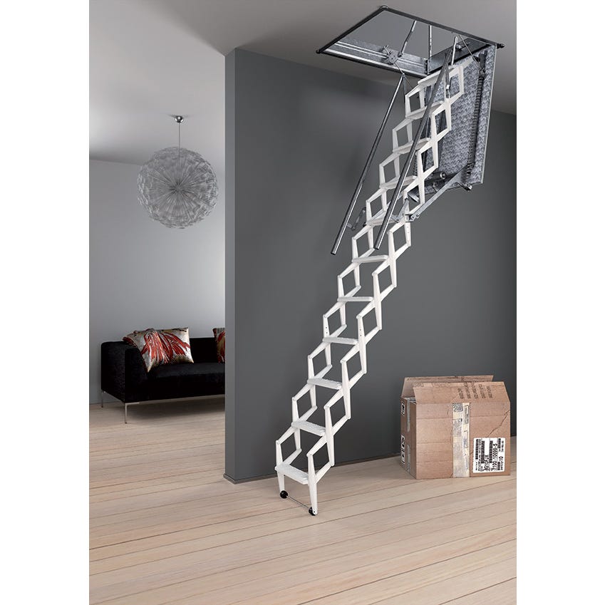 Escalier escamotable électrique: ouverture du plafond de 80x100cm - ELEC80/100-300 4