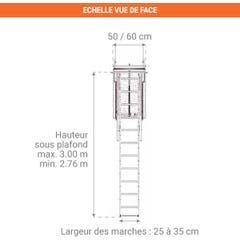 Escalier escamotable électrique: ouverture du plafond de 60x90cm - ELEC60/090-300 2