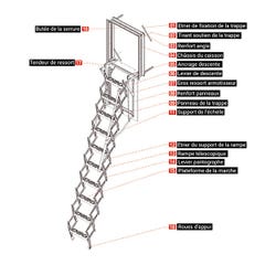 Escalier escamotable mural: dimensions de tremie de 60x130cm - ADJM/60/130 2