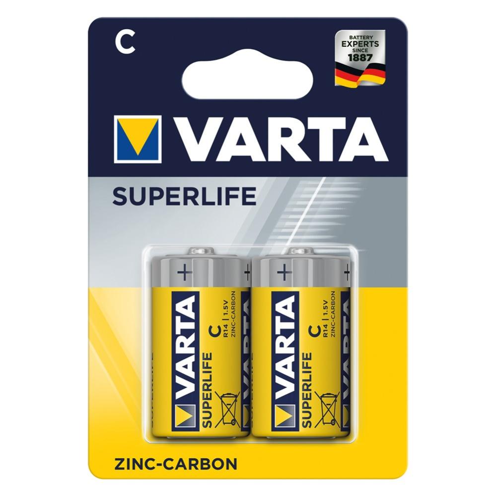 Pila Mezza Torcia Superflife 'r14p' Pz 2 - 1,5 V - C Varta 12 Bl