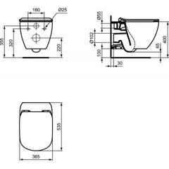 Pack WC Bati-support Geberit autoportant DUOFIX + WC suspendu Ideal Standard TESI AquaBlade sans bride + Abattant slim softclose 4