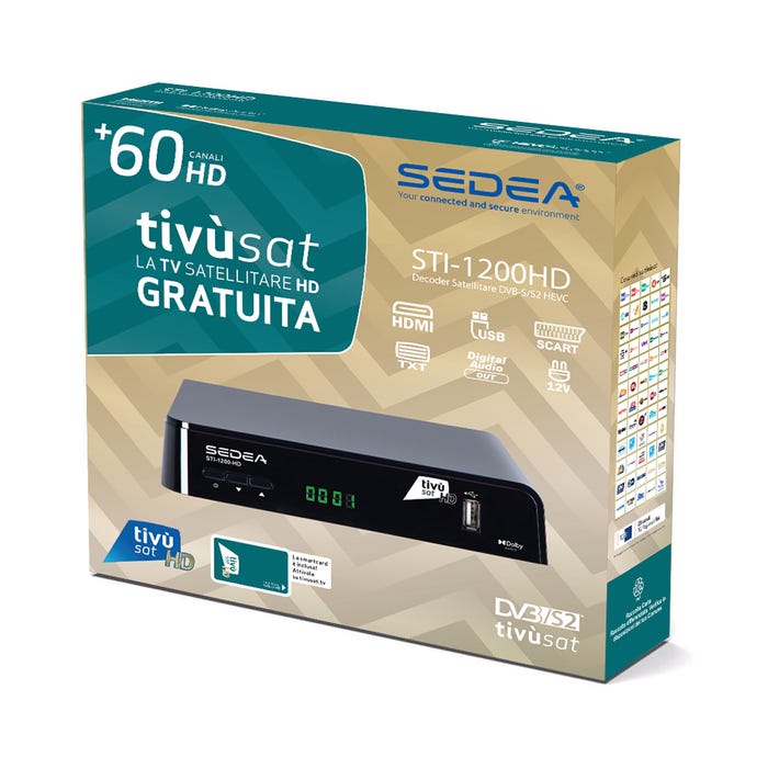 Récepteur Satellite tivusat Haute définition STI-1200HD avec carte smartcard TIVUSAT HD - SEDEA - 681200 3