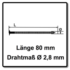 Pointe annelée Ø2.8 x 80 mm BOSTITCH - boite 6000 - F280R80Q 1