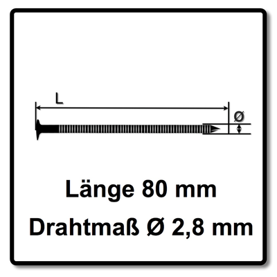 Pointe annelée Ø2.8 x 80 mm BOSTITCH - boite 6000 - F280R80Q 1