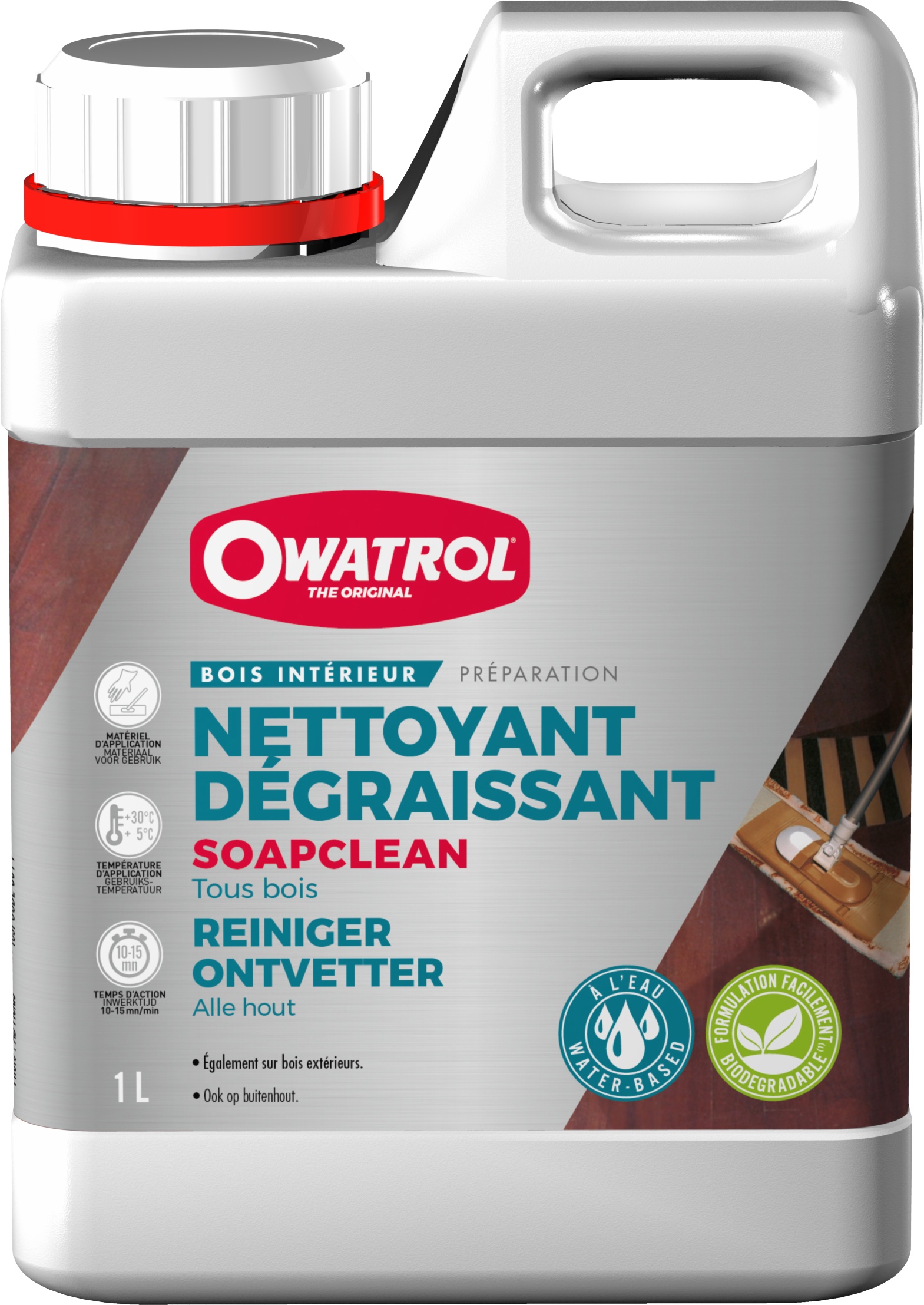 Nettoyant dégraissant pour terrasse, bardages et parquets Owatrol SOAPCLEAN 1 litre