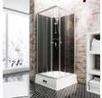 Schulte cabine de douche intégrale avec chauffe-eau, 94 x 110 x 215 cm, verre de sécurité, cabine de douche complète, noir, Korfu II