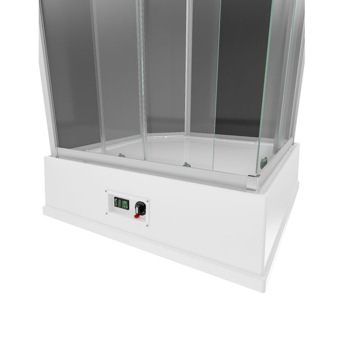 Schulte cabine de douche intégrale avec chauffe-eau, 94 x 110 x 215 cm, verre de sécurité, cabine de douche complète, noir, Korfu II 2