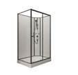 Cabine de douche intégrale complète avec porte coulissante, verre 5 mm, SCHULTE, 90 x 120 cm, paroi latérale à gauche, ouverture vers la droite