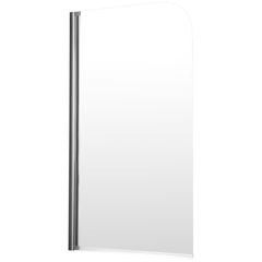 Schulte pare-baignoire rabattable, 80 x 140 cm, verre transparent 5 mm, écran paroi de baignoire pivotant mobile 1 volet, profilé aspect chromé 7