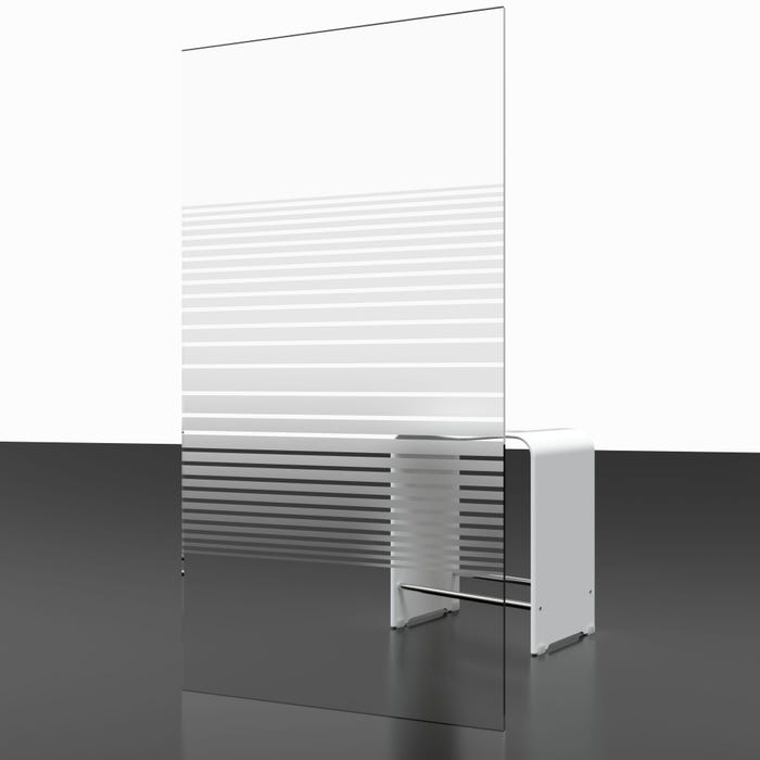 Schulte pare-baignoire rabattable, 80 x 140 cm, verre 5mm, écran paroi de baignoire 1 volet pivotant, sérigraphie bandes transversales, profilé blanc 4