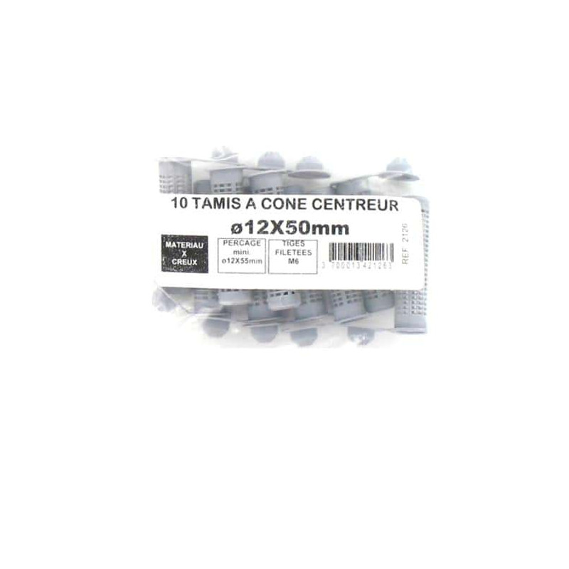 Pack de 10 Tamis à cone centreur BATIFIX diamètre 12 x 50mm