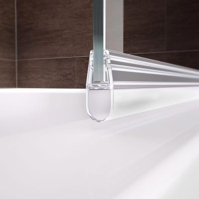 Schulte pare-baignoire mobile rabattable 125 x 140 cm, paroi de baignoire 3 volets, écran de baignoire pivotant, profilé blanc, verre transparent