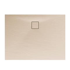 Schulte receveur de douche de plain-pied 100 x 100 cm, résine minérale, carré, effet pierre gris, bac à douche 3