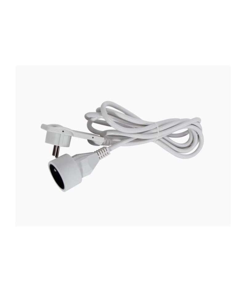 CHACON Rallonge électrique 3m avec fiche plate blanc