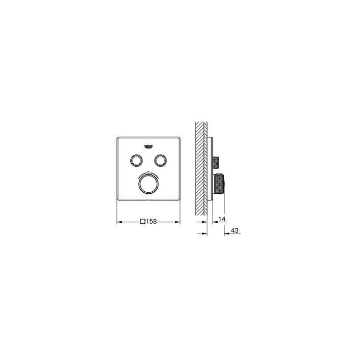 Grohe Grohtherm SmartControl Thermostatique pour installation encastrée 2 sorties (29156LS0) 1