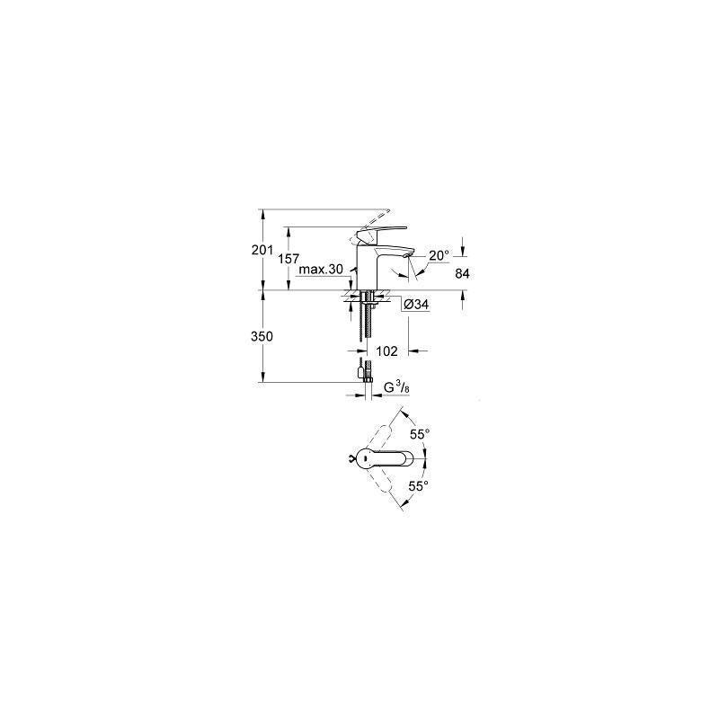 Grohe EUROSTYLE COSMOPOLITAN - Mitigeur monocommande 1/2" lavabo Taille S (3355720E) 1