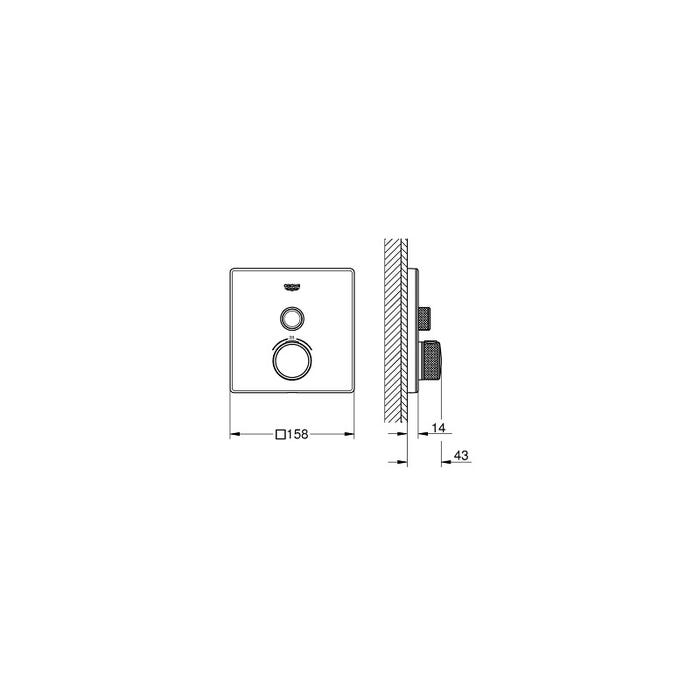 Grohe GROTHERM SMARTCONTROL - Thermostatique pour installation encastrée 1 sortie (29153LS0) 1