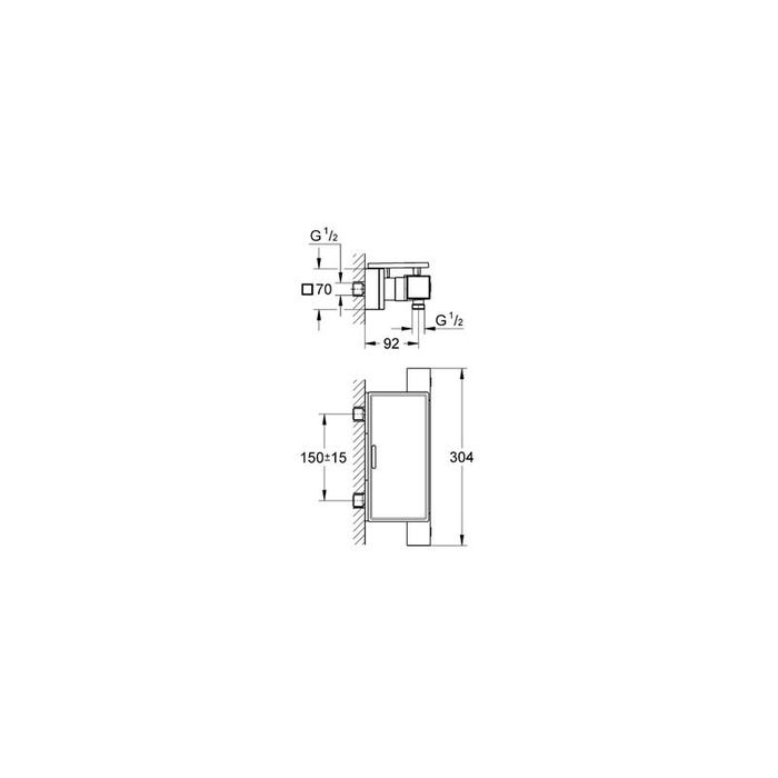 Grohe Grohtherm Cube Mitigeur thermostatique douche 1/2" (34491000) 1
