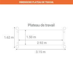 Tour roulante acier plateau 1.50x2.92m - Hauteur max. travail 6.50m - 8545040 2