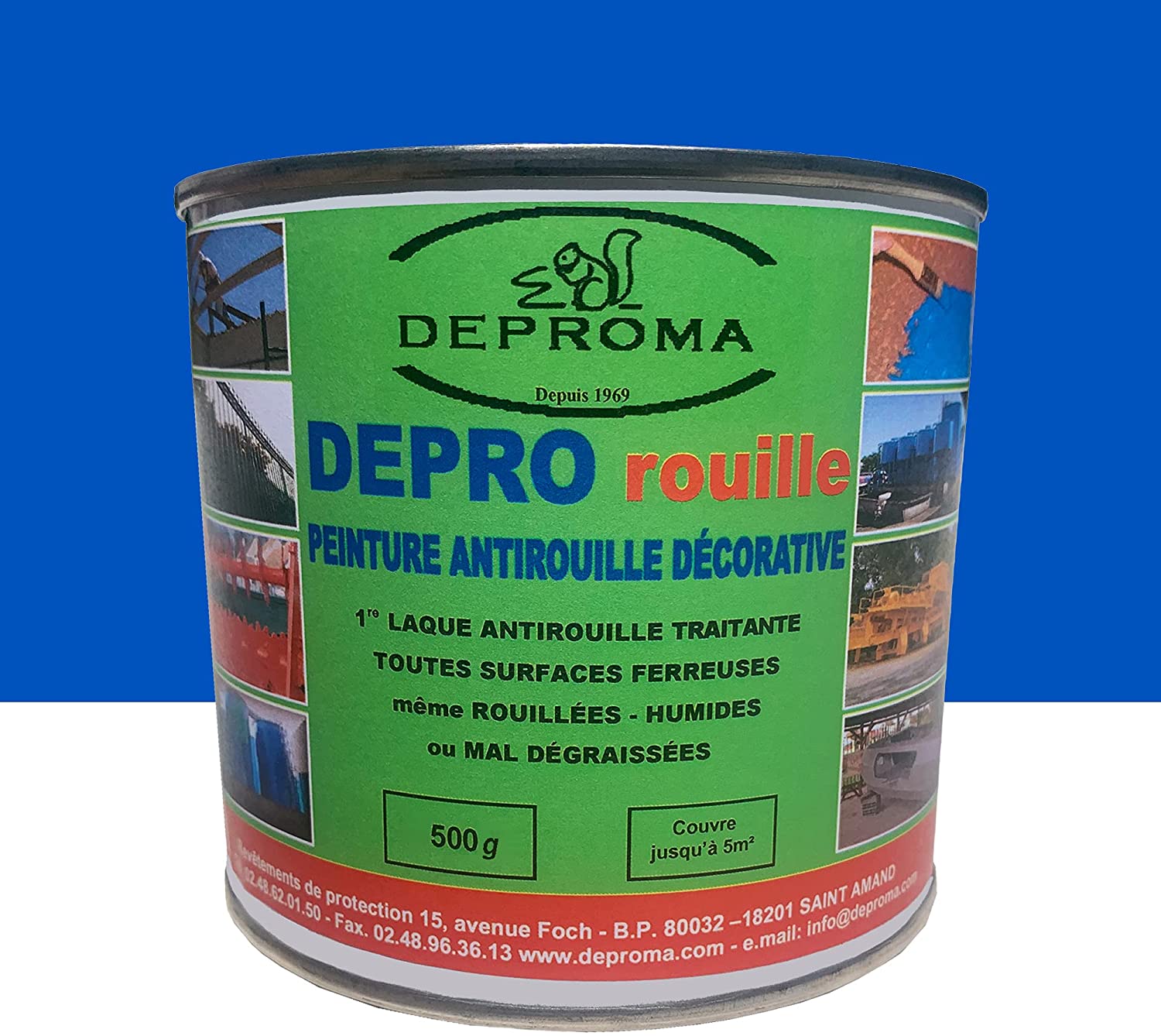 Peinture antirouille - Depro Rouille Bleu France 500gr