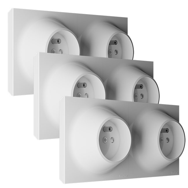 Lot de 3 doubles prises 2P+T-FONTINI