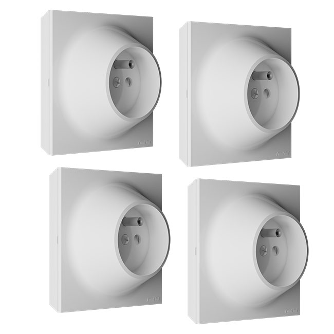 Lot de 4 prises 2P+T blanche NEO EVO-FONTINI