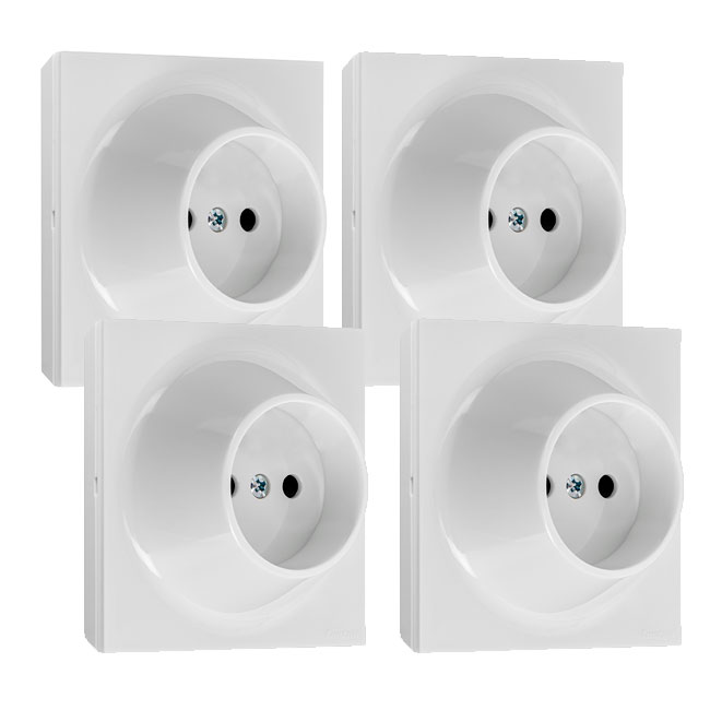Lot de 4 prises sans terre NEO EVO-FONTINI