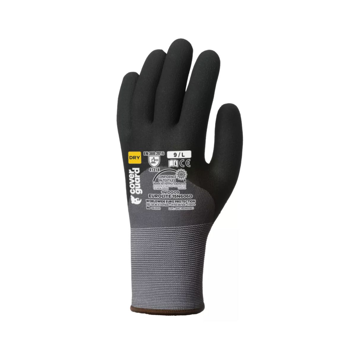 Gants EUROLITE 15N606D end. nitrile paume+3/4 dos+picots - Coverguard - Taille 2XL-11