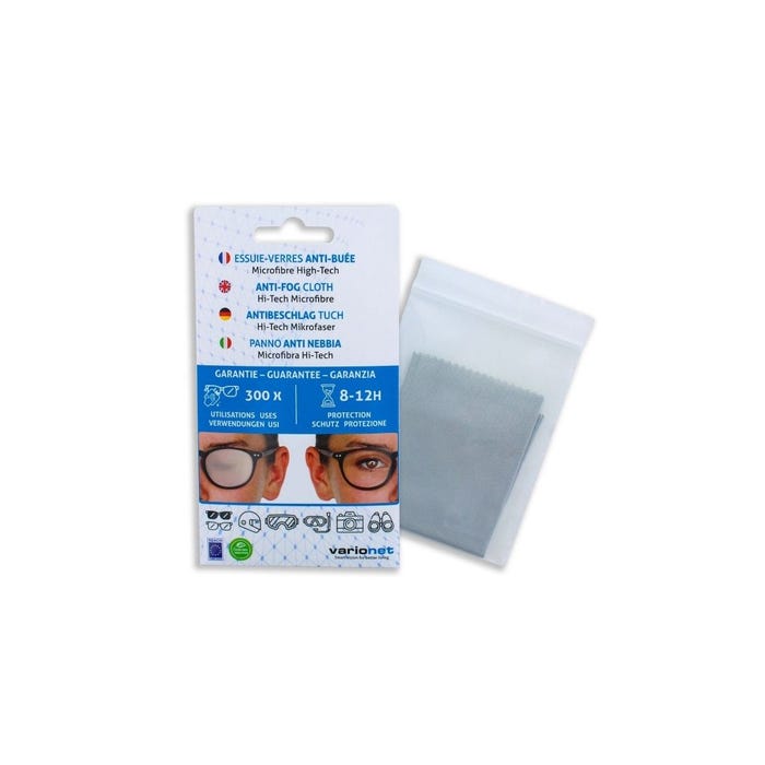 Essuie-verres anti buée VARIONET 15 X 18 cm Efficace 12h et 300 Utilisations - Chiffon Microfibre Chamoisine 0