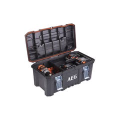 Pack AEG 18V - Meuleuse Brushless 115 mm - Batterie 4.0 Ah - Chargeur - Caisse de rangement 4